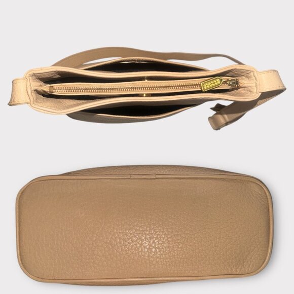VTG Coach Sonoma Pocket Zip Crossbody 4924 Wheat Pebbled Leather Brass 90s USA - Picture 6 of 9